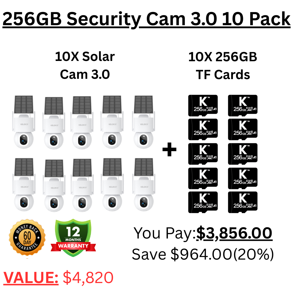 KeldCo 256GB Security Camera 3.0 10 Pack