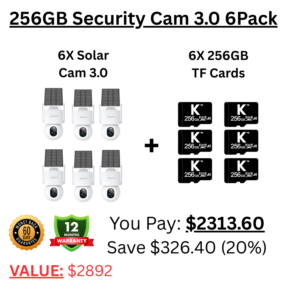 KeldCo 256GB Security Camera 3.0 6 Pack