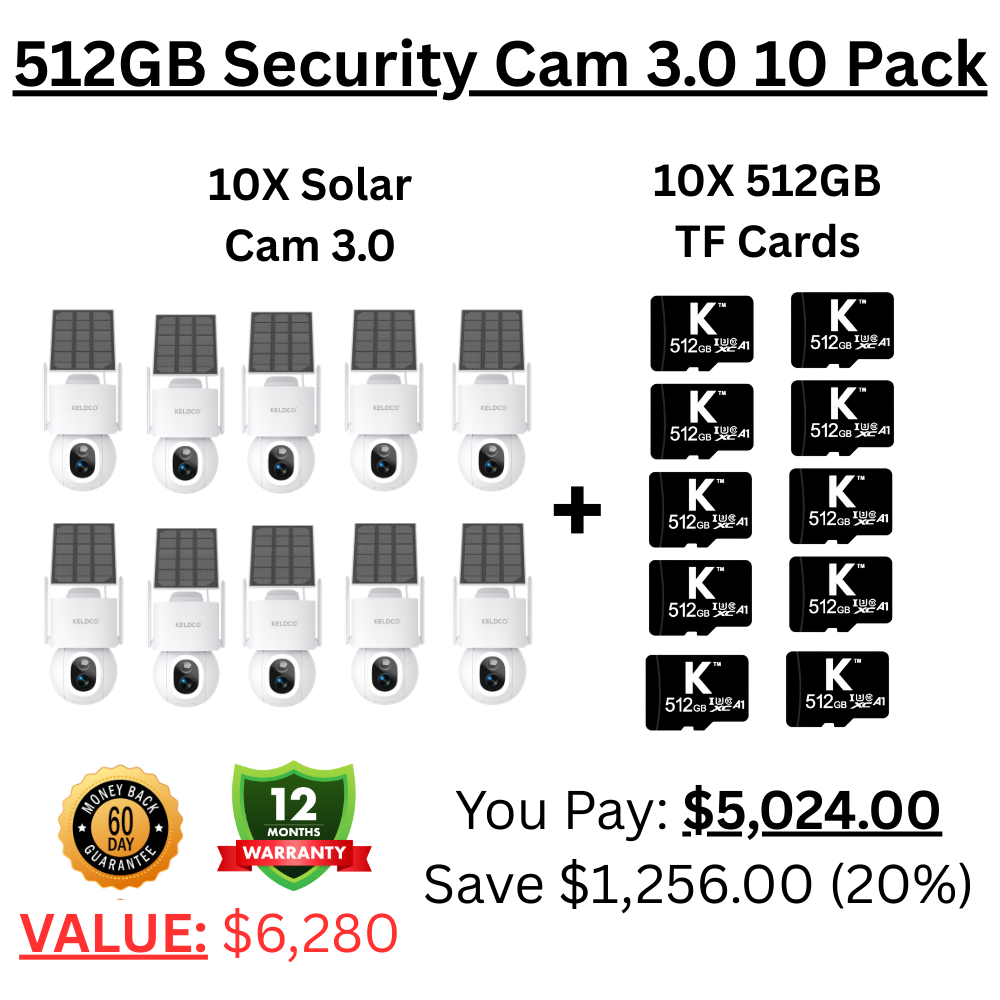 KeldCo 512GB Security Camera 3.0 10 Pack