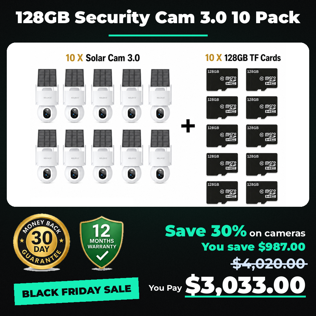 KeldCo 128GB Security Camera 3.0 10 Pack - Black Friday sale price