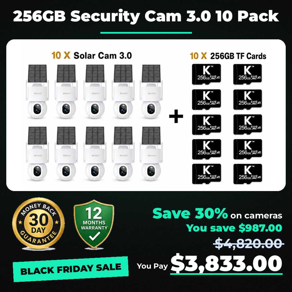 KeldCo 256GB Security Camera 3.0 10 Pack - Black Friday sale price