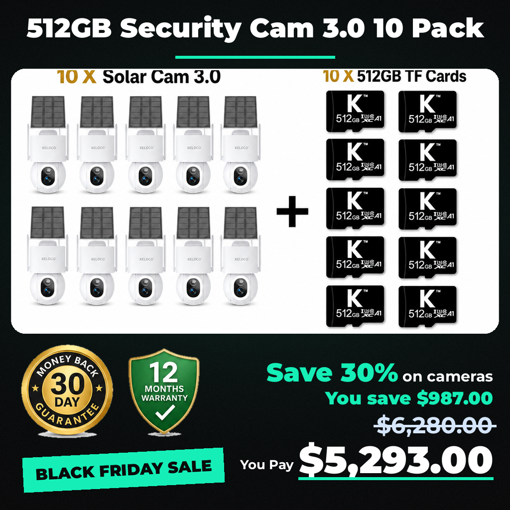 KeldCo 512GB Security Camera 3.0 10 Pack - Black Friday sale price