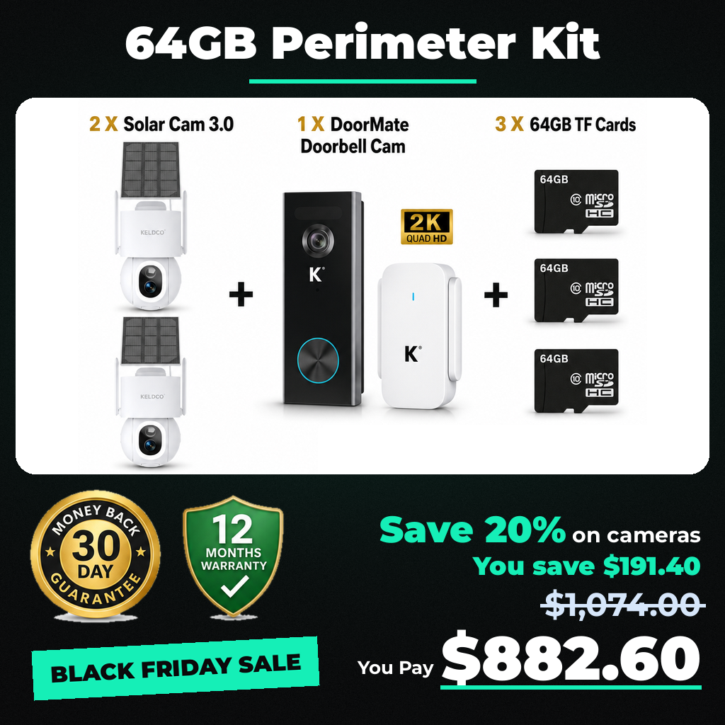 KeldCo Solar Camera 3.0 64GB Perimeter Kit - Black Friday sale price