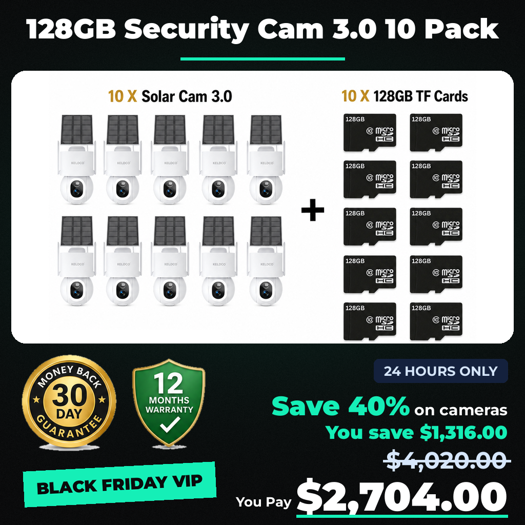 KeldCo 128GB Security Camera 3.0 10 Pack - Black Friday sale price