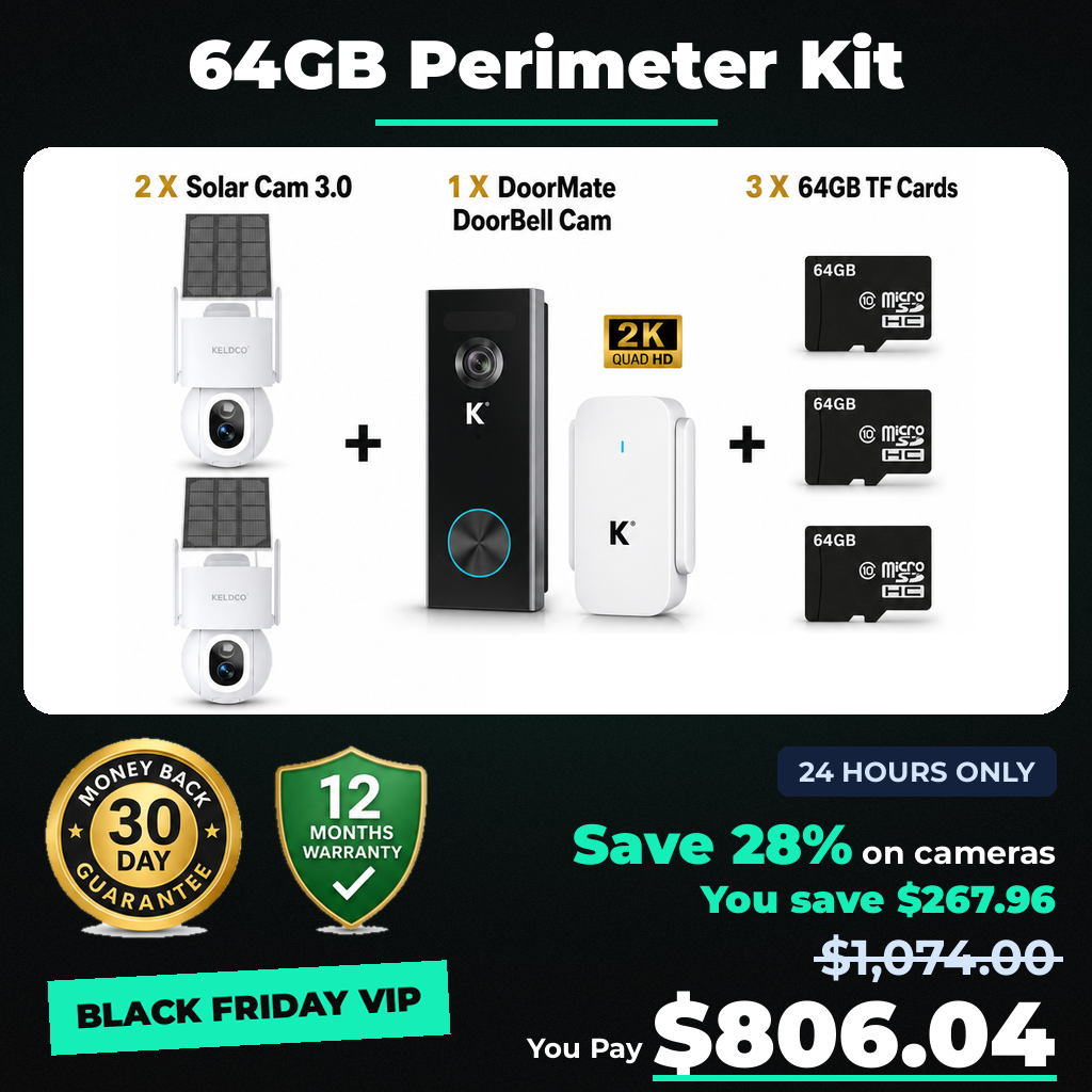 KeldCo Solar Camera 3.0 64GB Perimeter Kit - Black Friday sale price