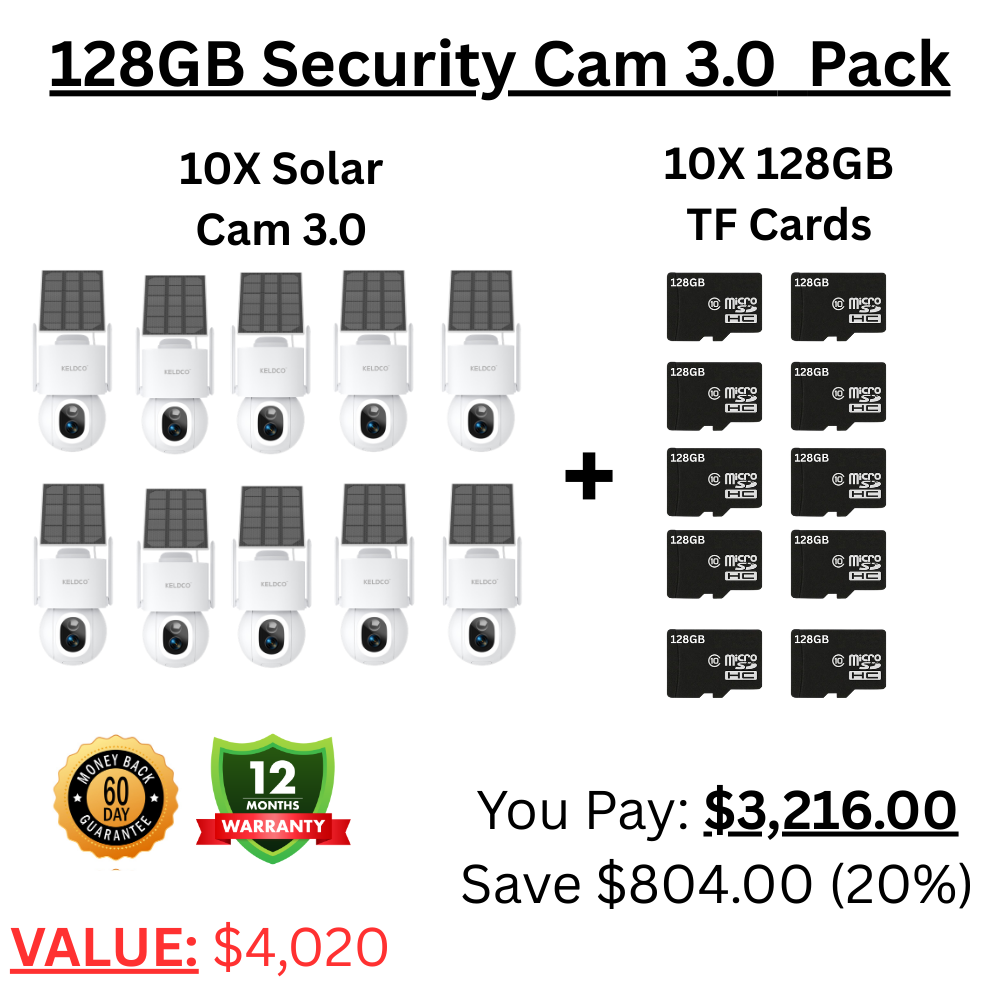 KeldCo 128GB Security Camera 3.0  10 Pack