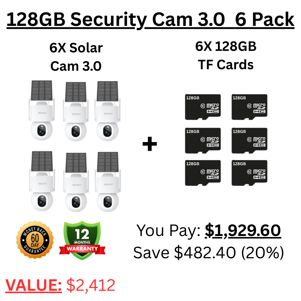 KeldCo 128GB Security Camera 3.0  6 Pack