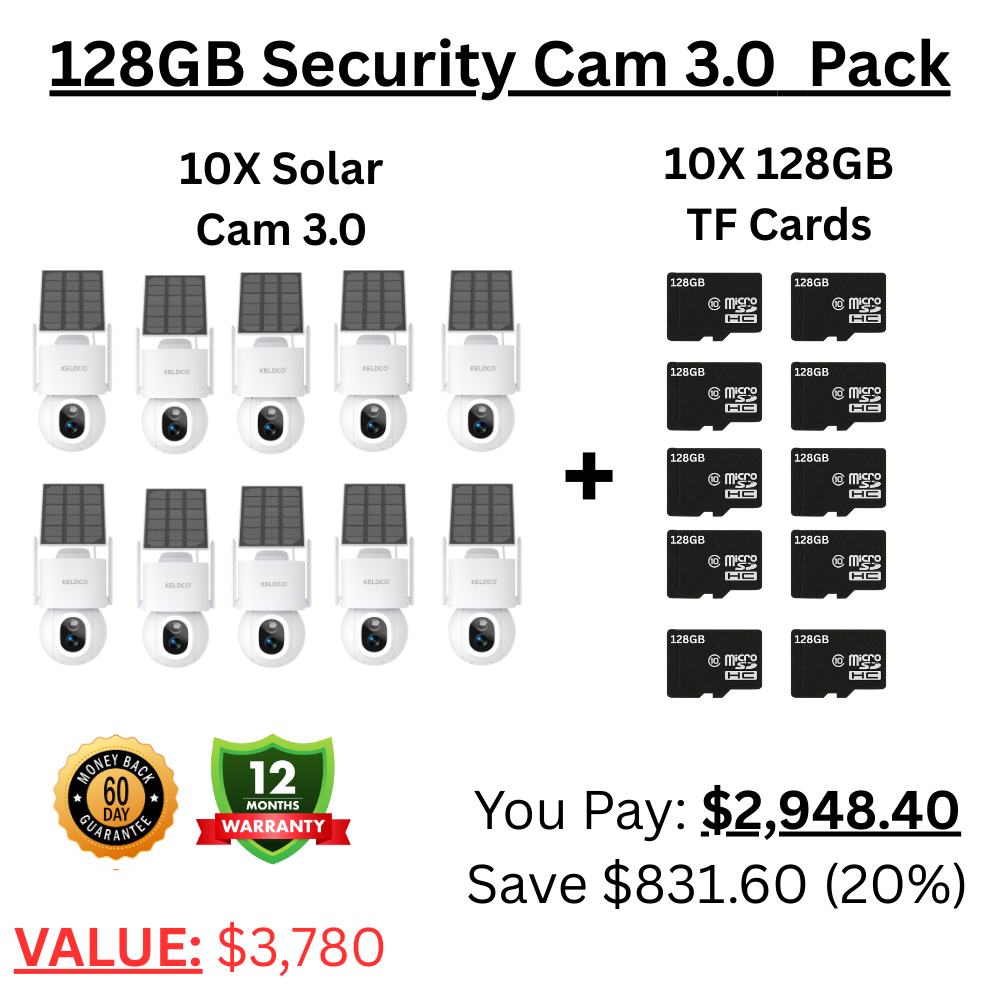 KeldCo 128GB Security Camera 3.0  10 Pack