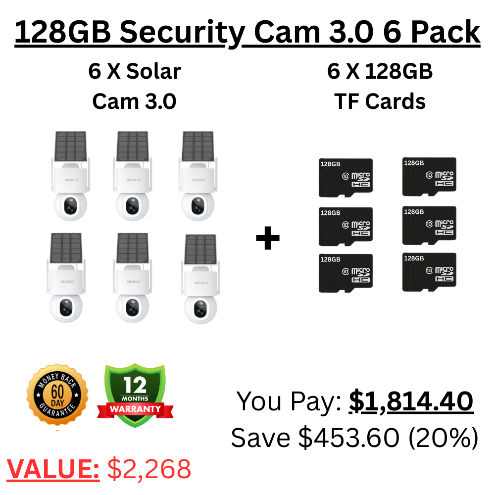 KeldCo 128GB Security Camera 3.0  6 Pack