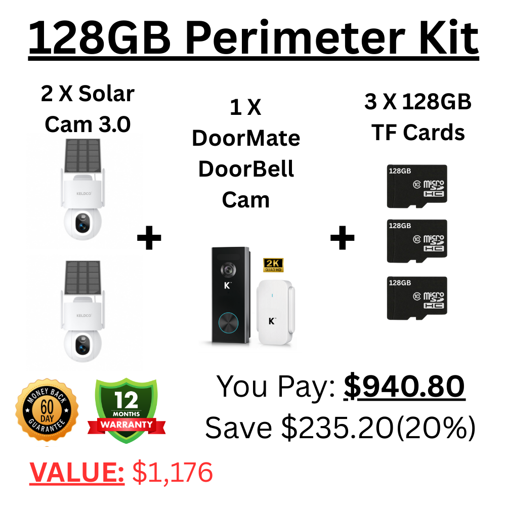 KeldCo Solar Camera 3.0 128GB Perimeter Kit