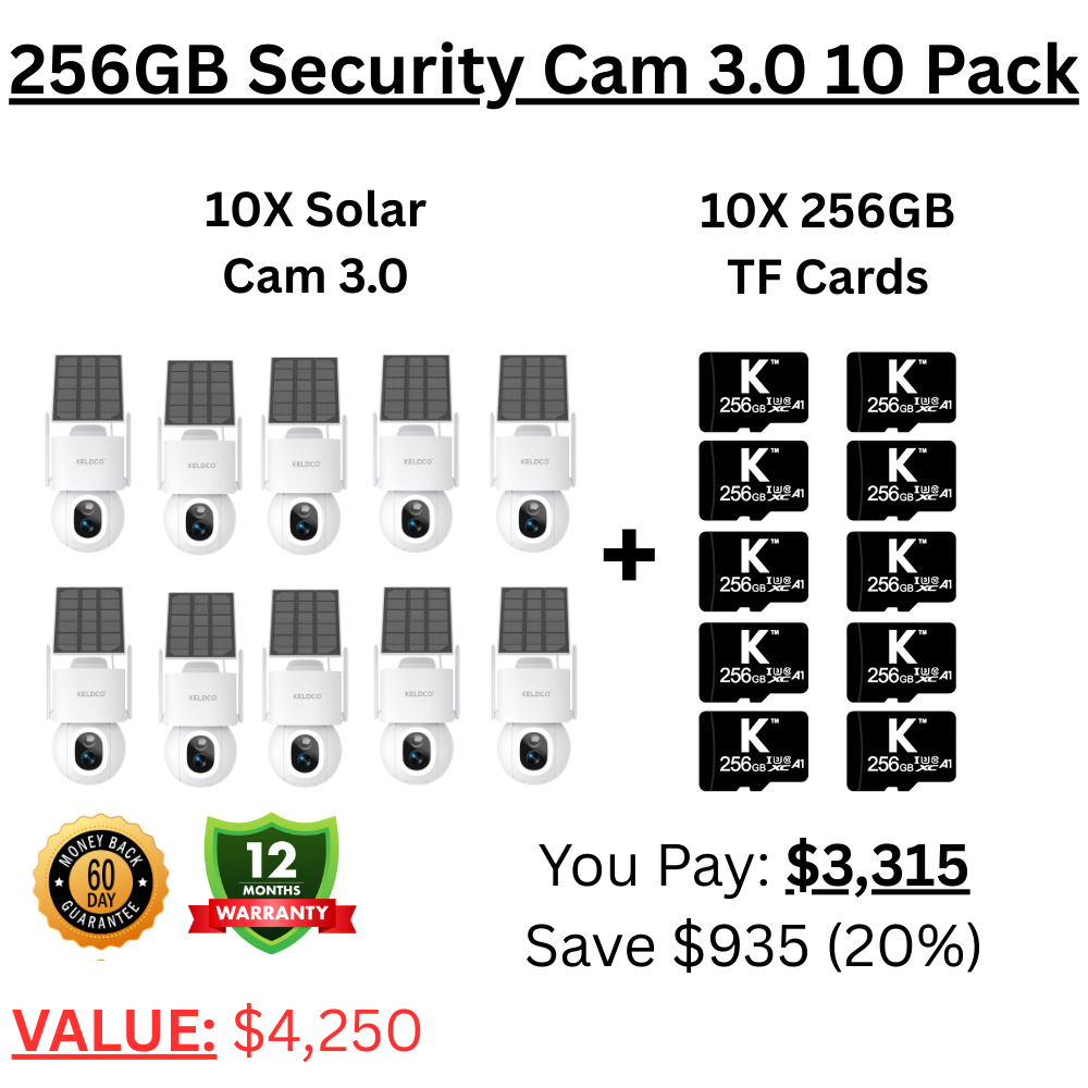 KeldCo 256GB Security Camera 3.0  10 Pack