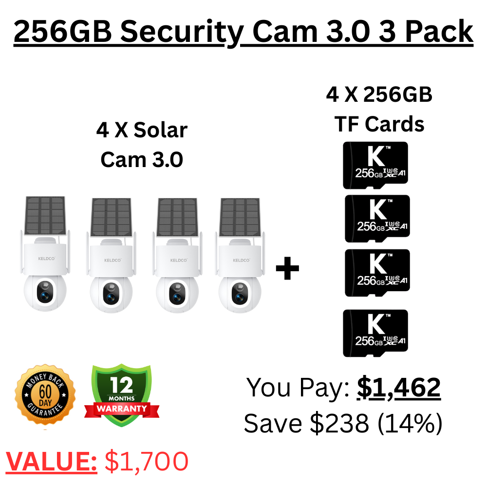 KeldCo 256GB Security Camera 3.0  4 Pack
