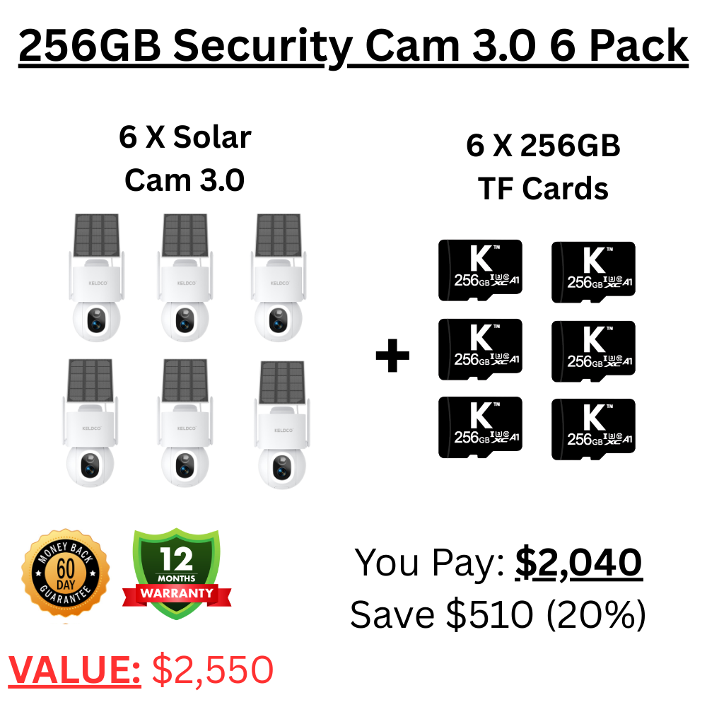 KeldCo 256GB Security Camera 3.0  6 Pack