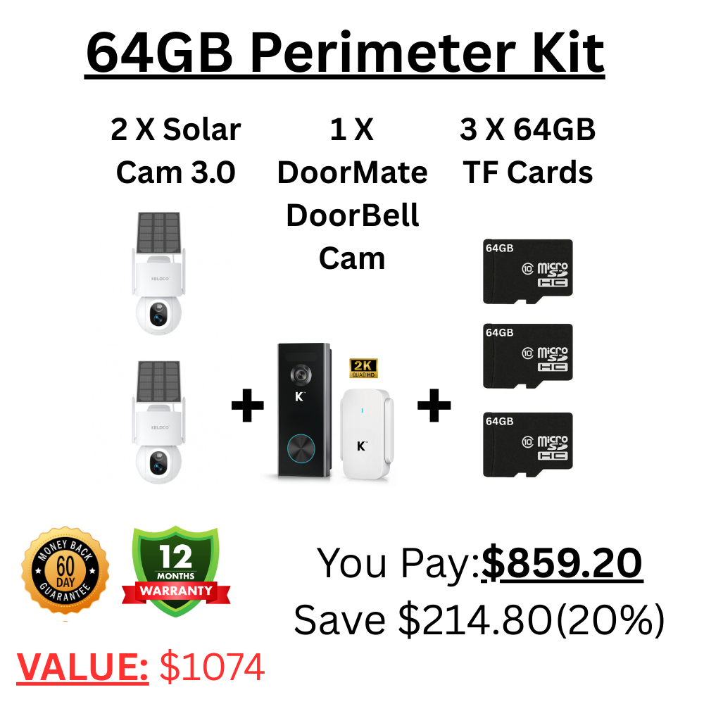 KeldCo Solar Camera 3.0 64GB Perimeter Kit