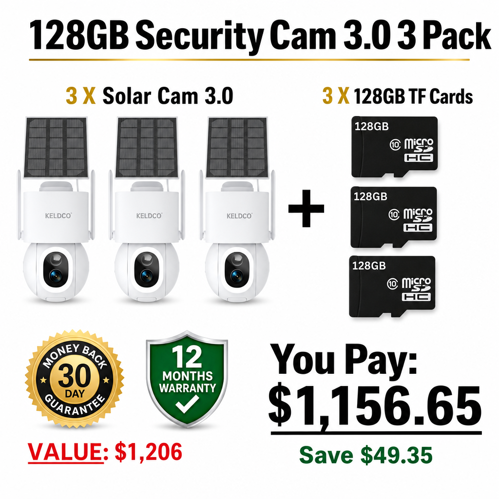 KeldCo 128GB Security Camera 3.0 3 Pack