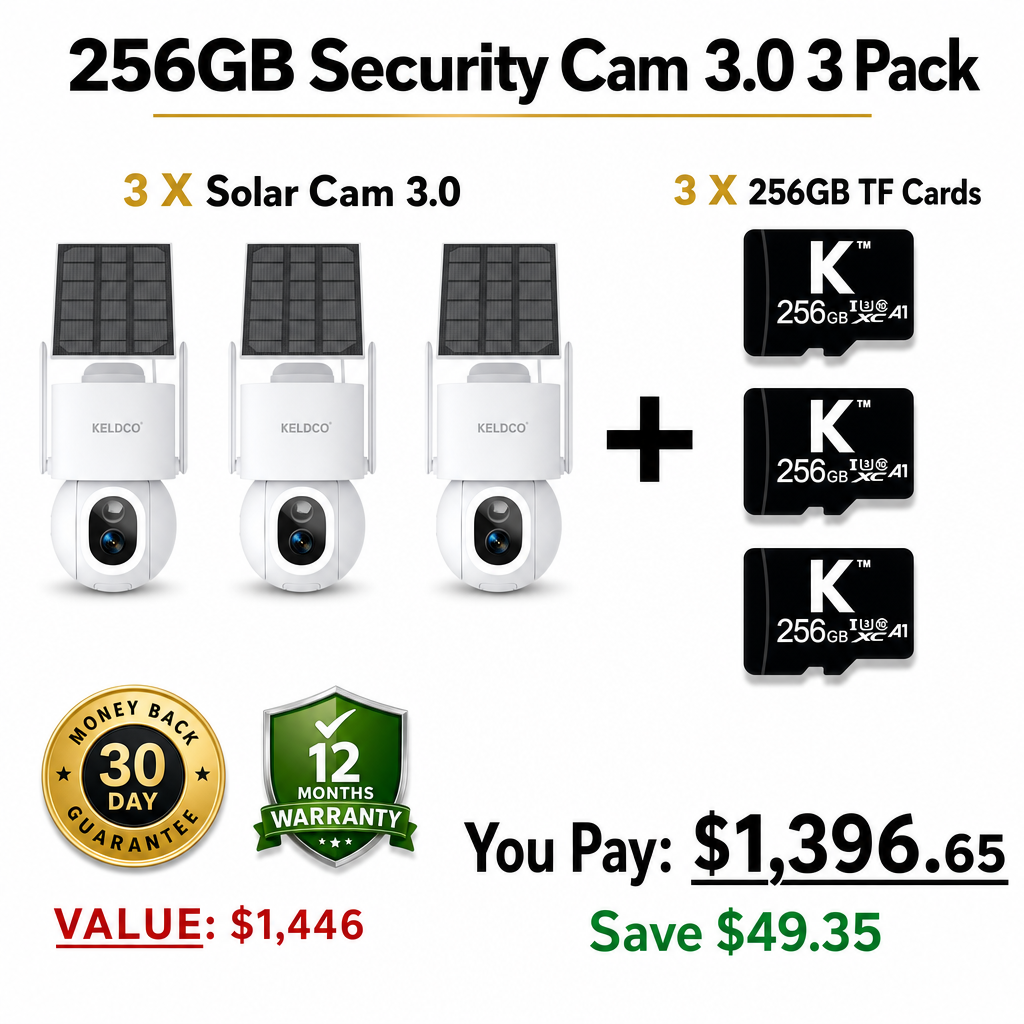 KeldCo 256GB Security Camera 3.0 3 Pack