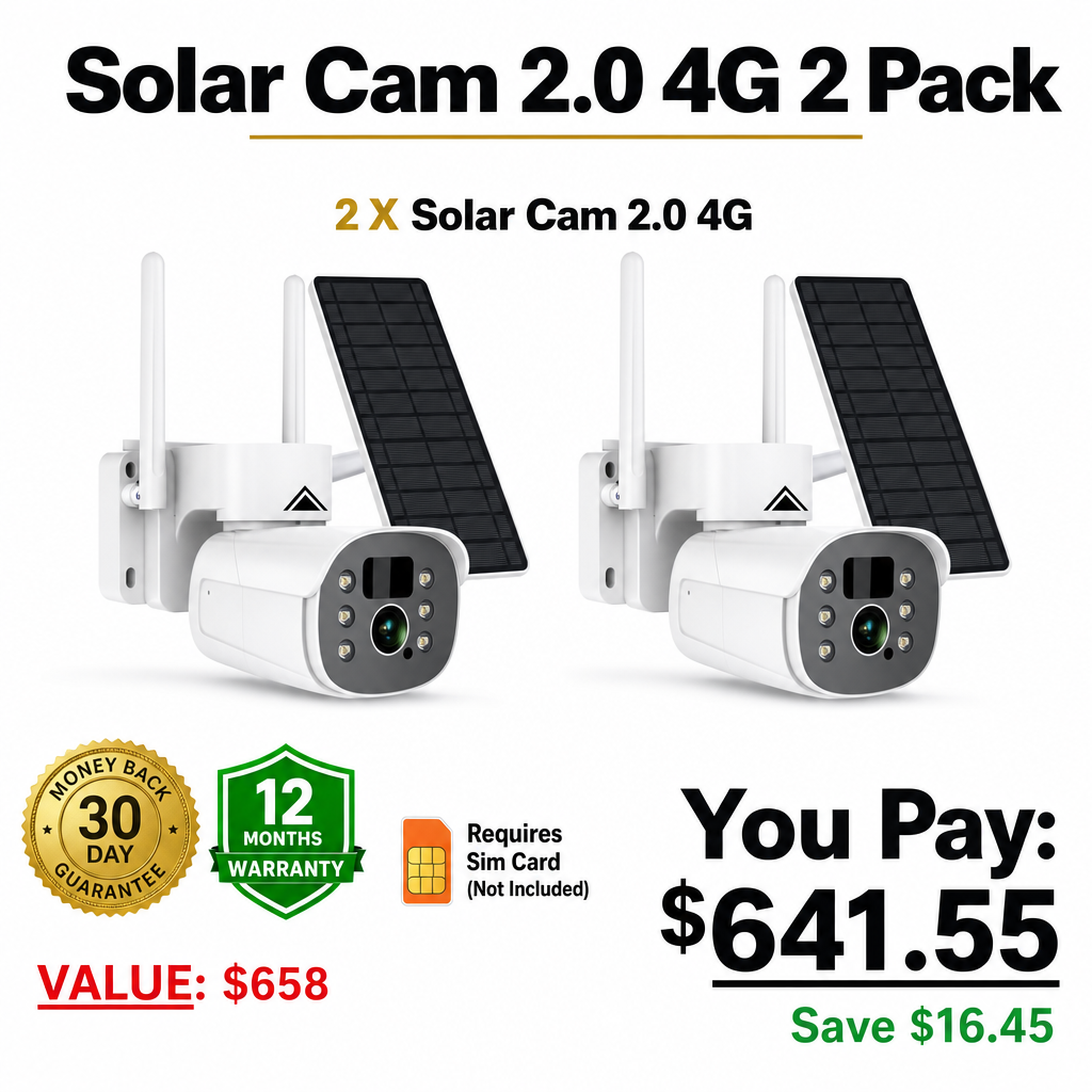 2 x Solar Camera Pro 2.0 (4G Sim not included) Bundle