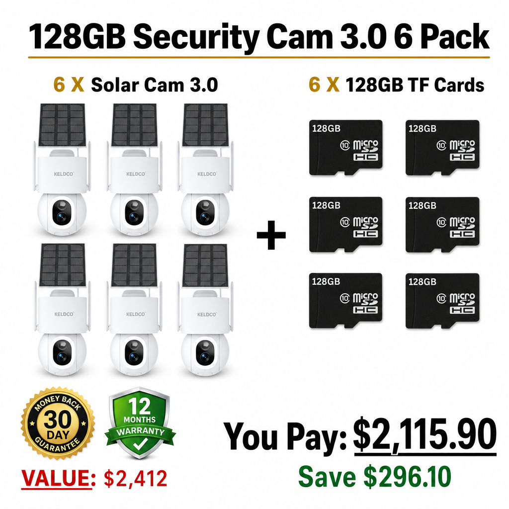 KeldCo 128GB Security Camera 3.0  6 Pack