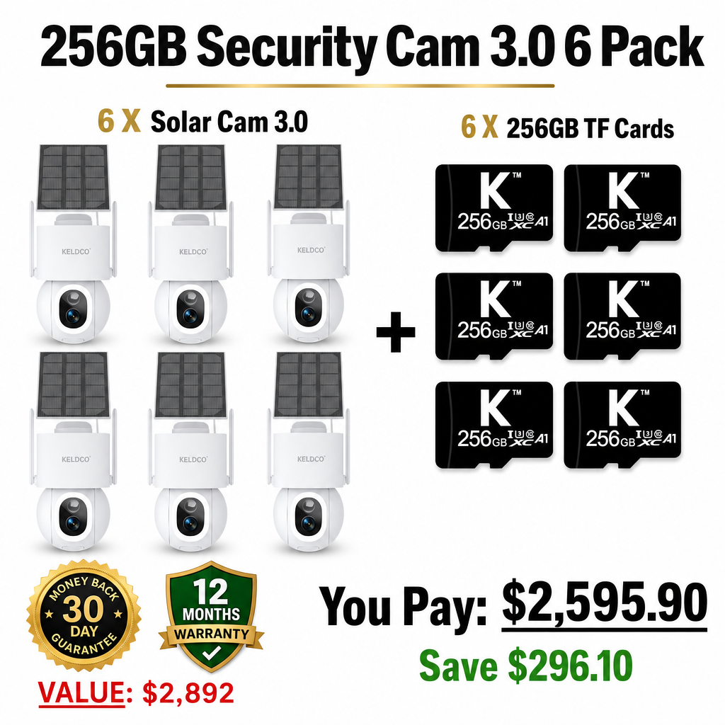 KeldCo 256GB Security Camera 3.0  6 Pack