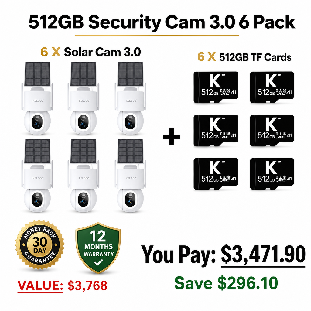 KeldCo 512GB Security Camera 3.0  6 Pack