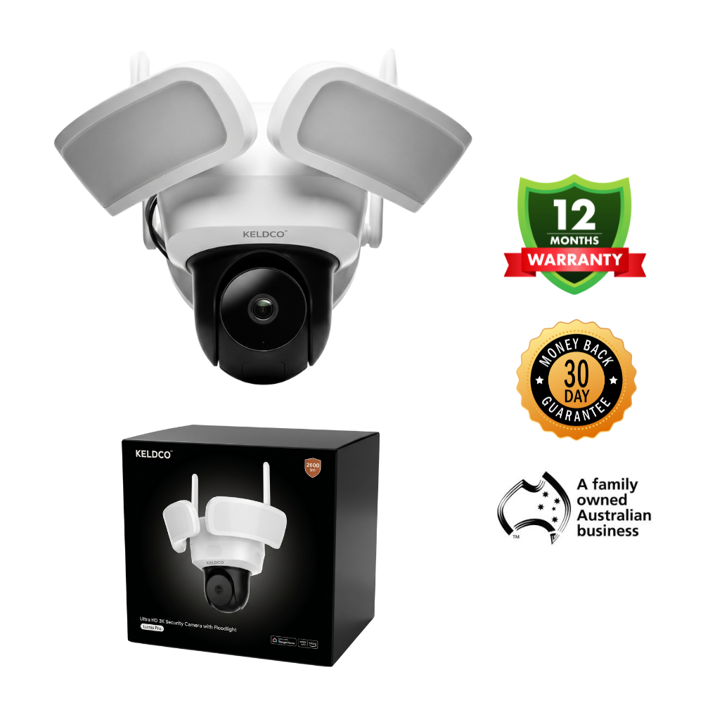 KeldCo Lumis Pro Flood Light Security Camera 24/7 Recording