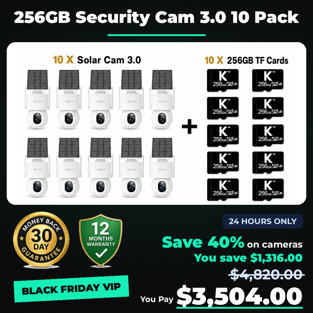 KeldCo 256GB Security Camera 3.0  10 Pack - Black Friday sale price