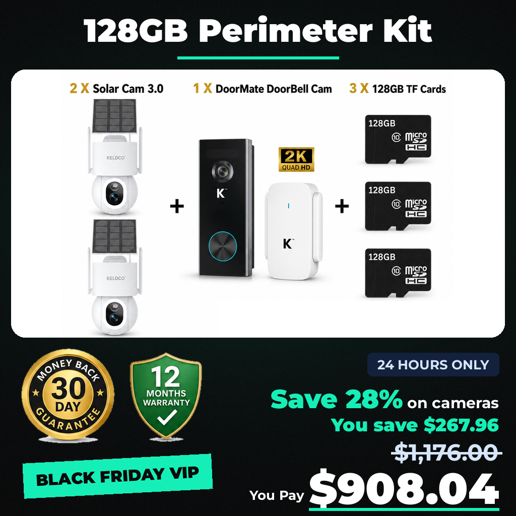 KeldCo Solar Camera 3.0 128GB Perimeter Kit - Black Friday sale price